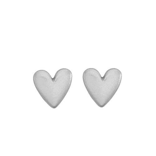 Silver Heart Stud Earrings